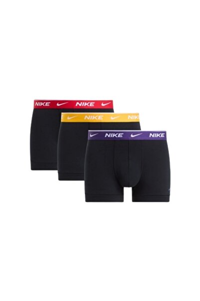 Nike Erkek Marka Logolu Günlük Kullanıma Uygun Siyah3 Boxer