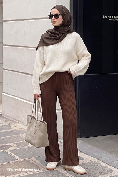InStyle Corded Bitter Brown Knitwear Trousers