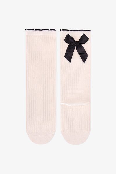 Penti Marsmelov Preppy Sweetie Baumwollhosensocken mit Schleifenmuster für Mä...