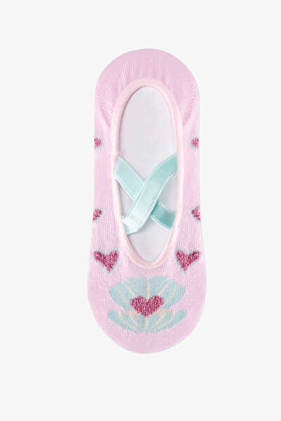Penti Kız Çocuk Pembe Gri Kalp Pearl Suba Çorap