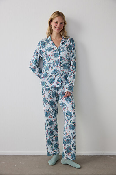 Penti Garden Flowers Gömlek Pantolon Pijama Takımı