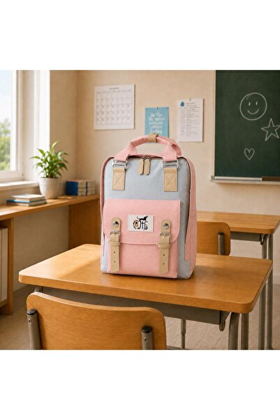 Biggdesign Katzen-Rucksack mit USB-Anschluss, Rosa