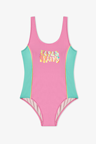 Penti Kız Çocuk Açık Pembe Beauty Spor Hologram Desenli Mayo
