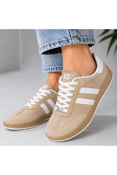 GAK RUN Two-Tone Beige Casual Sports Shoes Comfortable Rubber Sole