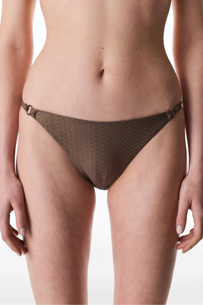 Penti Kahverengi Are Side Simli Orta Bel Bikini Altı