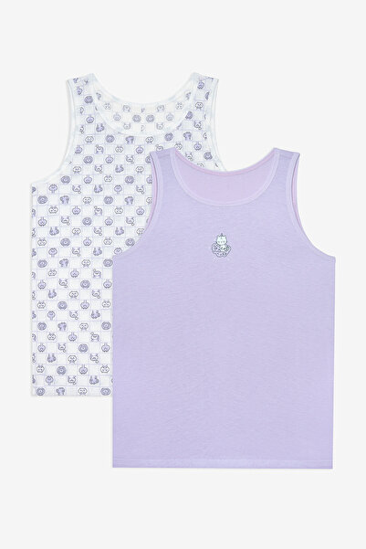 Penti Girl's Caticorn Cotton 2-Piece Multi-Colored Undershirt