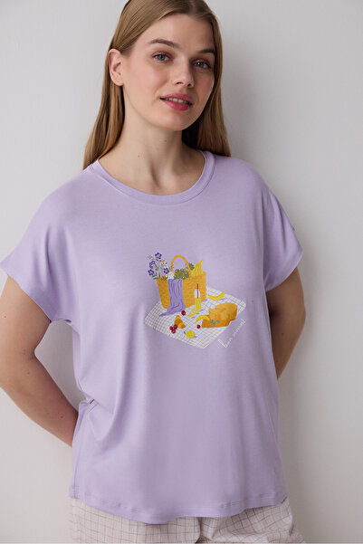Penti Tričko Bon Vivant Lilac Pyžamový top