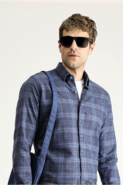Kiğılı Μακρυμάνικο Slim Fit Slim Fit Ξυλοκόπος καρό βαμβακερό πουκάμισο Easy-...