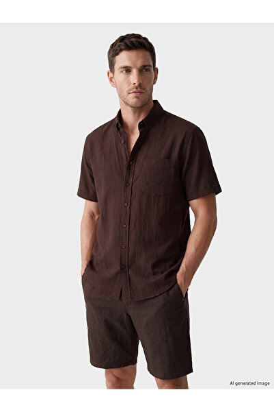 LC Waikiki Trendlucky Regular Fit Dobby Men's Shirt with Difference