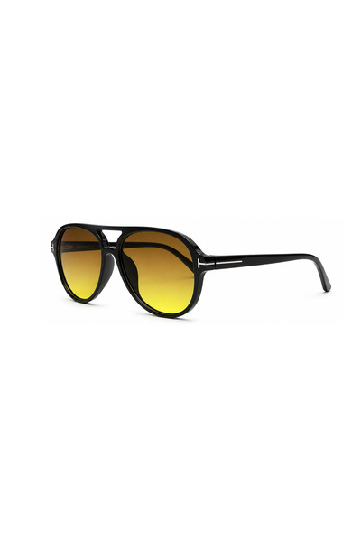 Toz Vintage Alfred Black Bone Frame Yellow Gradient Glass Vintage Retro Sungl...