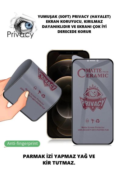 GRABONO Apple iPhone 11 Pro Kırılmaz Hayalet Ekran Koruyucu NanoTECH  Privacy...