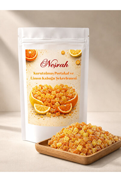 NEŞRAH 250g Kurutulmuş Portakal ve Limon Kabuğu Şekerlemesi (kek, pasta, çiko...