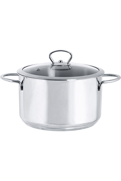 Metalac Oala 2l cu capac din sticla Kulinaria inox/16cm/2l