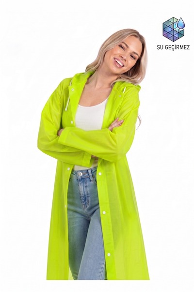 Dream Plus Unisex Pistachio Green Eva Fabric Water Windproof Raincoat