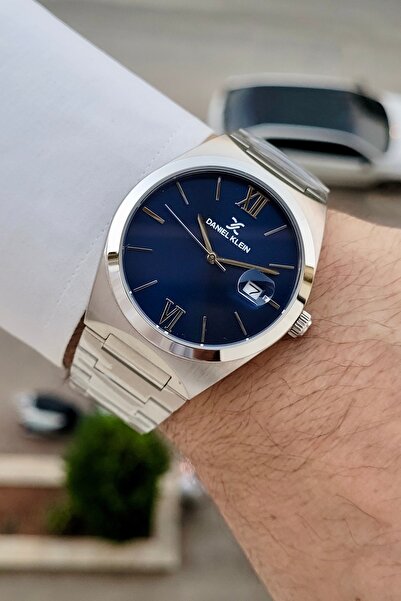Daniel Klein Kadranı Lacivert Kordonu Silver Renk 24 Ay Garantili 41,5 Mm Erk...