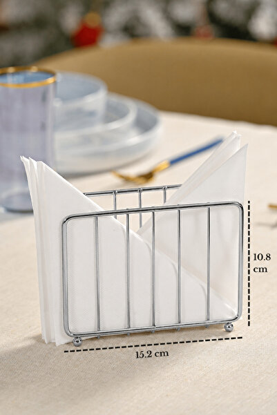 Edora Home Silver Lattice Napkin Holder - Stainless Metal Gift Cafe Restauran...