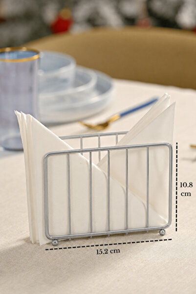 Edora Home Matte Silver Cage Napkin Holder Napkin Stand Cafe Restaurant Hotel...
