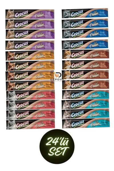 Crocus Karışık Kedi Krema Ödül Maması Paketi 24x15 gr.