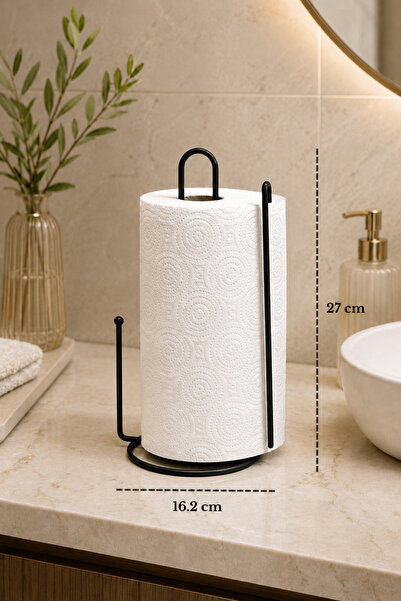 Edora Home Siyah Ayraçlı Kağıt Havluluk Rulo Havluluk Peçetelik 25 Cm Paslanm...