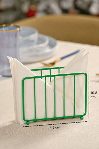 Edora Home Green Lattice Napkin Holder - Metal Pasl, Decorative and Gift, Caf...