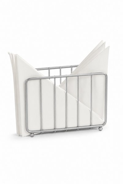 Edora Home Matte Silver Cage Napkin Holder Napkin Stand Cafe Restaurant Hotel Decorative Stainless Metal