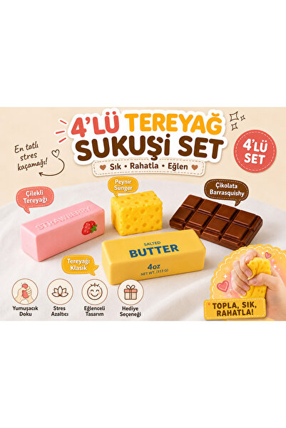 CNGZSHOP Butter Yeni Seri Sukuşi Klasik,Çilek,Peynir,Çikolata Butter Stres Oy...