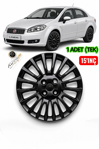 Kotanjant FİAT LİNEA 15 İnç Jant Kapağı (TEK) 1 Adet Piano Black + 1 Amblem