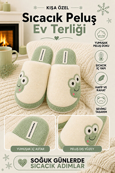 Behtah Kundura Women's House Slippers Plush Sweet Frog Figured Slippers Dowry...
