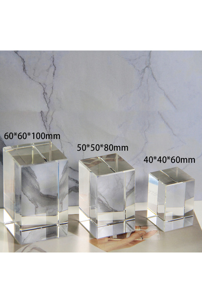 choice2 1pc 40x40x60mm Clear Crystal Cube Paperweight Exquisite Crystal Craft...