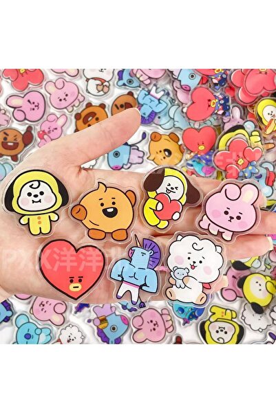 Choice3 بانداي 5 قطع عشوائية من 100 قطعة BT21 BTS قطع أكريليك أحادية الطبقة ب...