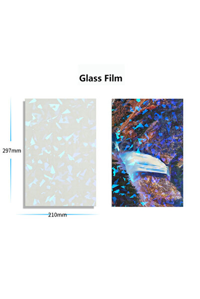 Choice 20 pcs Broken Glass 20 Sheets A4 Holographic Cold Laminating Film Clea...