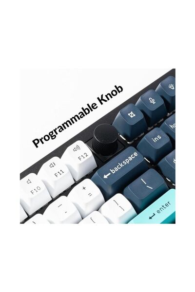 Keychron لوحة مفاتيح ميكانيكية لاسلكية بإضاءة خلفية RGB، مزودة بمقبض، قابلة للتبديل السريع، ومزودة بمفاتيح Gateron Red.