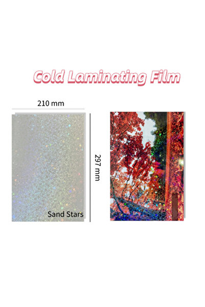 Choice 20 pcs Sand Star 20 Sheets A4 Holographic Cold Laminating Film Clear S...