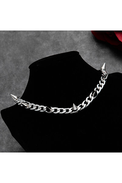 Choice YA4766-1 Hip -hop Metal Rivet Pendant Necklace For Women Men Punk Rock...