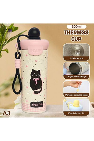 Choice6 A3 Portable 316 Stainless Steel Cartoon Vacuum Cup High-Capacity With...