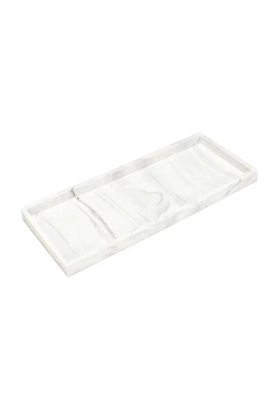 Choice4 L White Marble Pattern A Rectangular Silicone Aromatherapy Tray for B...