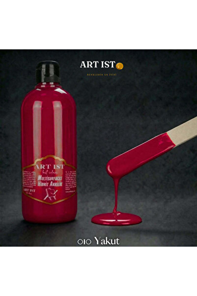 ART IST Multisurfaces 500ml Su Bazlı Akrilik Boya - 010 YAKUT KIRMIZI