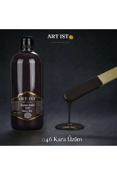 ART IST Kendinden Vernikli PLUS Su Bazlı Akrilik Boya 500ml - 046 KARA ÜZÜM