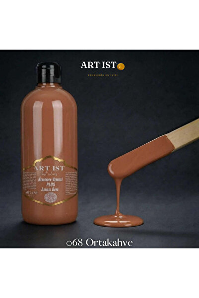 ART IST Kendinden Vernikli PLUS Su Bazlı Akrilik Boya 500ml - 068 ORTA KAHVE