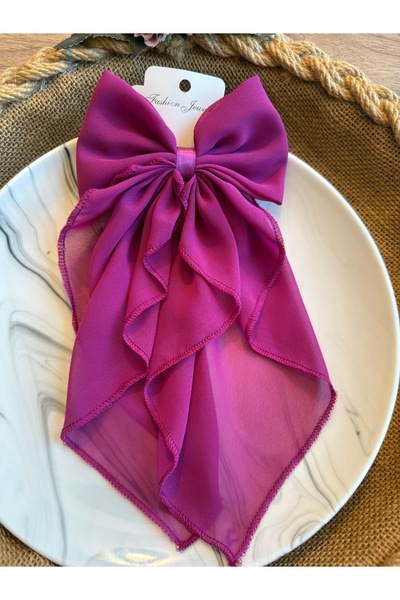 Yeşim Aksesuar Bow Ribbon Buckle, Chiffon Fabric Automatic Buckle