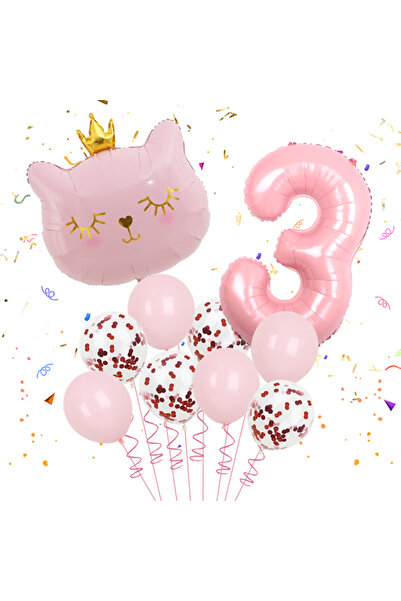 Choice As shown 250412B01-3 10pcs 32inch Number Cat Animal Foil Balloons Happ...