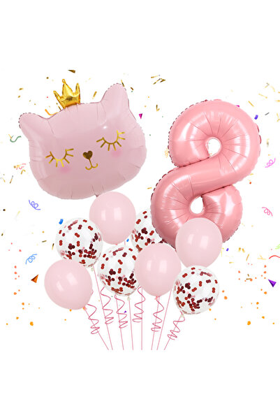 Choice As shown 250412B01-8 10pcs 32inch Number Cat Animal Foil Balloons Happ...