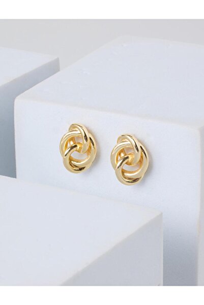Jimmy Key Modern Earrings with Gold Color Spiral Chain Figures
