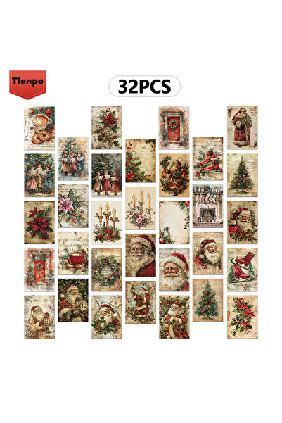 Choice Mixed Color 32pcs, Vintage Christmas Postcard, Birthday/Anniversary Gi...