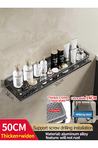 Choice Wider black 50CM Bathroom Rack Bathroom Shelf Toilet Space Aluminum Ha...