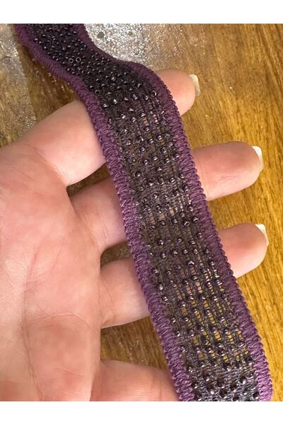 Gönülden Tasarım 100X3 cm Beadwork Embroidery Plum Ribbon Sewing Accessory Pu...