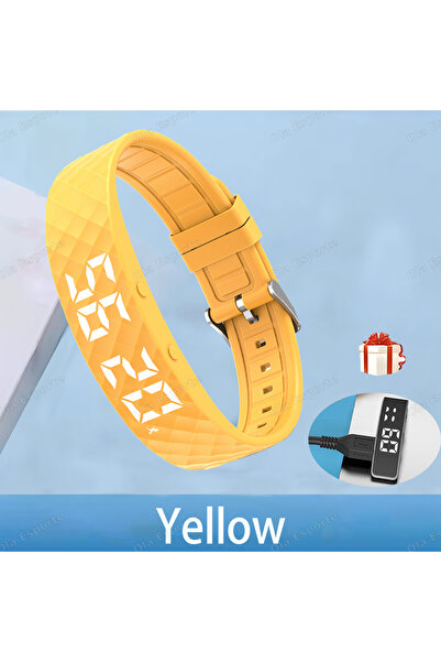 Choice5 Yellow Vibrating Alarm Clock Watch Heavy Sleepers Silent Wake-Up Smar...