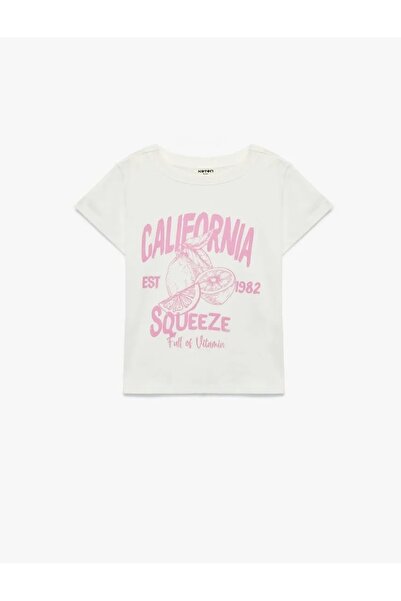Koton Tricou din bumbac cu mânecă scurtă și decolteu