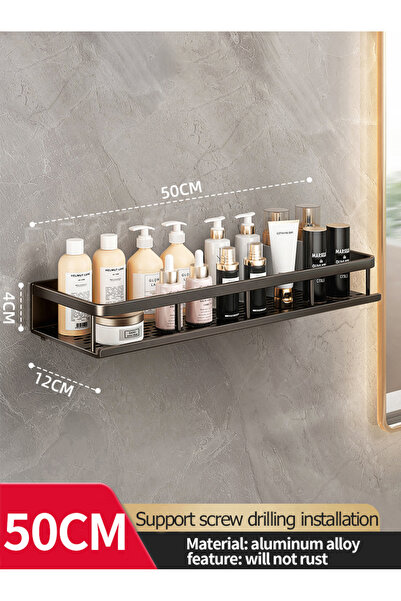 Choice black 50CM-B Bathroom Rack Bathroom Shelf Toilet Space Aluminum Hangin...