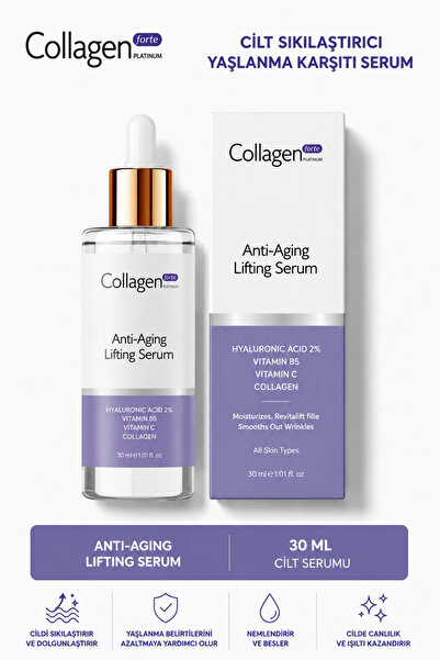 Collagen Forte Platinum Hyaluronik Asit Serum 30ml, Yaşlanma Karşıtı, Kolajen...